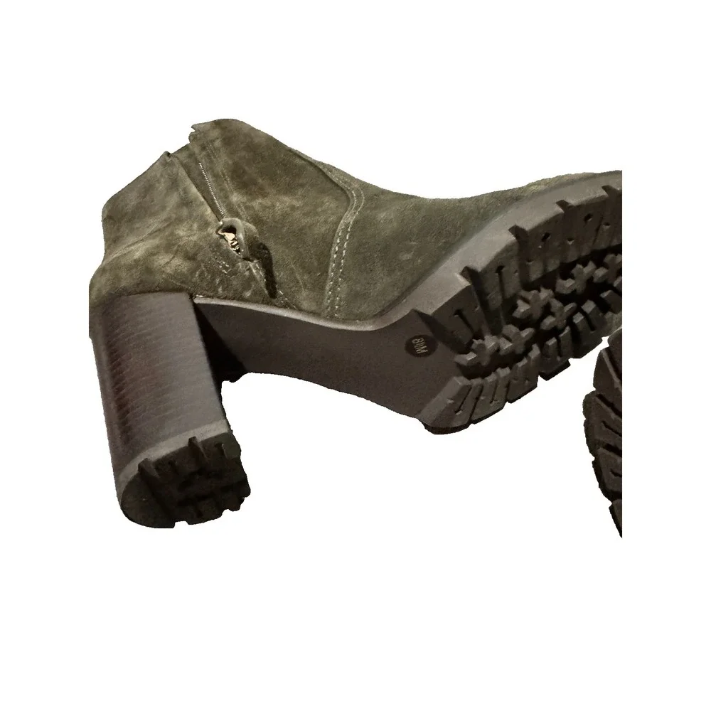 Tory Burch Sofia lugged Suede Boots Booties green size 8.5